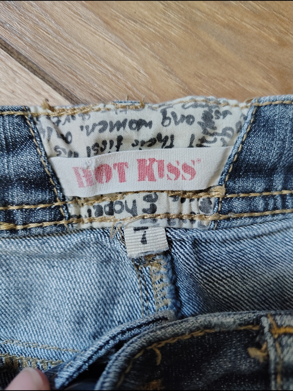 Hot Kiss Distressed Denim Jean Shorts with Patchwork - Picture 3 of 5